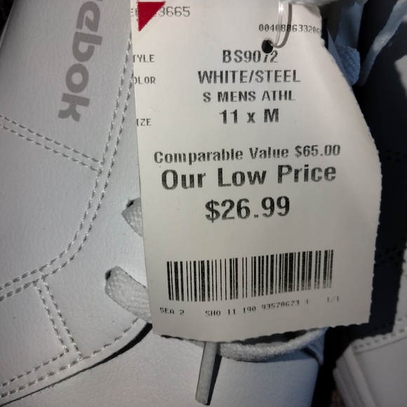 Reebok White/Steel athletic shoe, size 11 - Picture 5 of 6